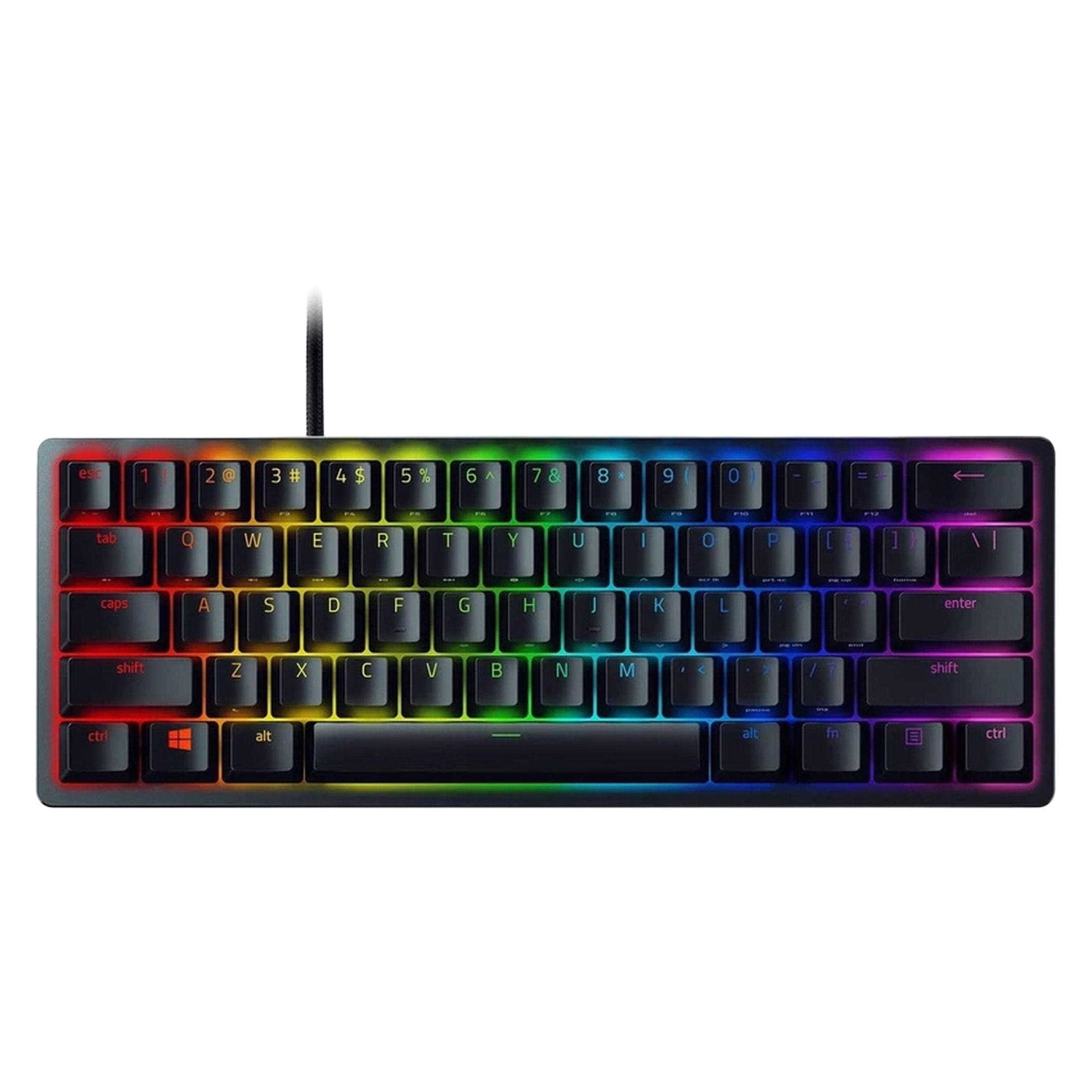 کیبورد گیمینگ ریزر مدل Huntsman Mini، سوییچ مکانیکال Optical بنفش، Tenkeyless، نورپردازی RGB — تصویر ۴