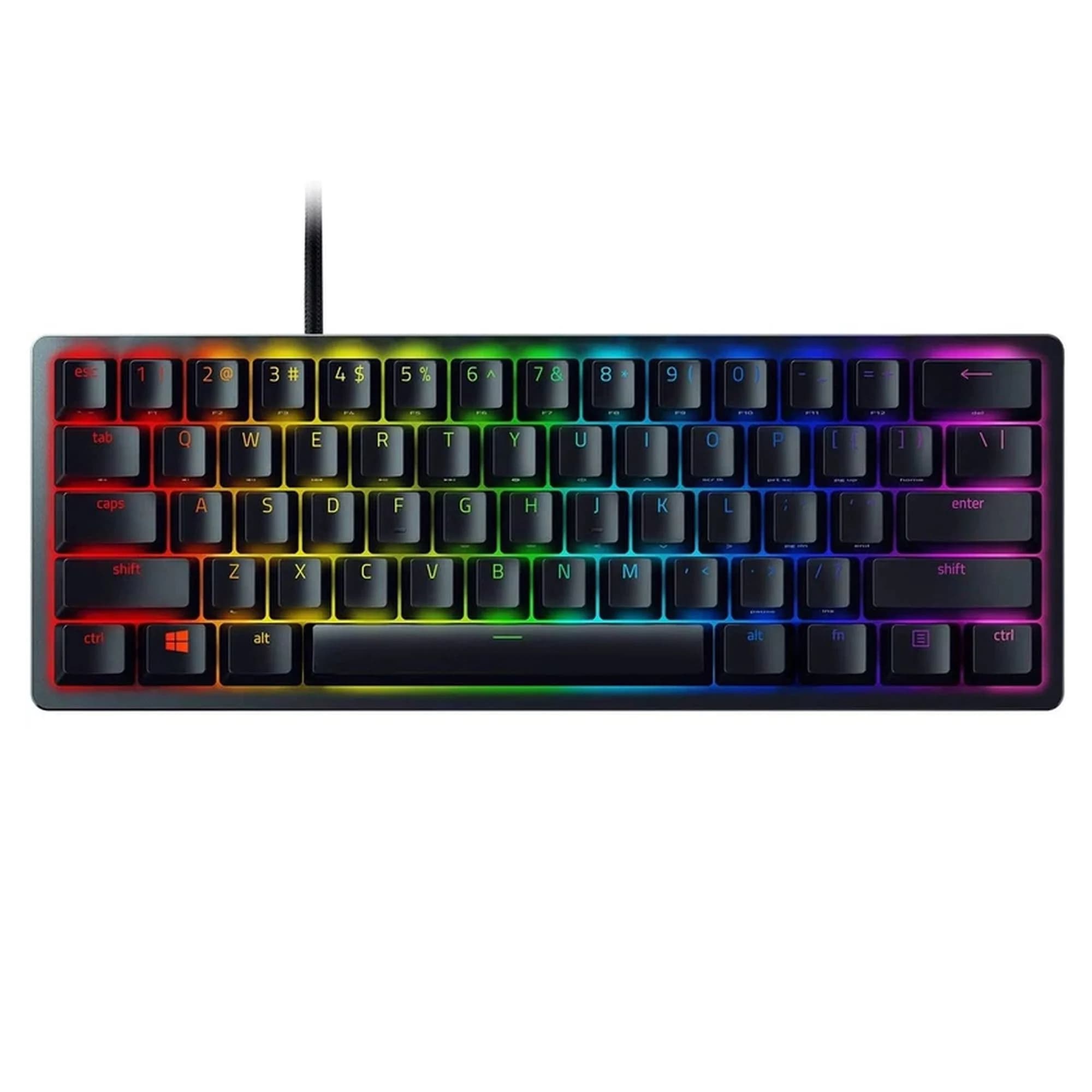 کیبورد گیمینگ ریزر مدل Huntsman Mini، سوییچ مکانیکال Optical بنفش، Tenkeyless، نورپردازی RGB — تصویر ۹