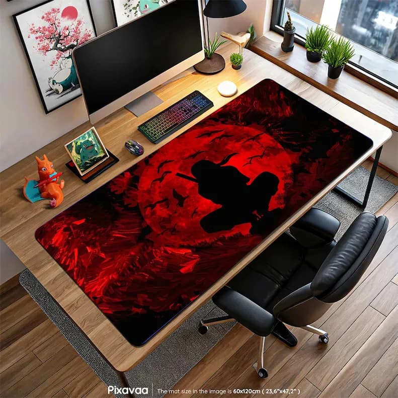 دسک پد انیمه ایتاچی اوچیها ردای آکاتسوکی و نگاه تاریک (Itachi Uchiha Akatsuki Cloak)