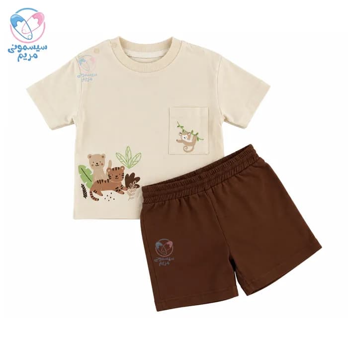 ست تیشرت و شلوارک کوجوکس حیوانات جنگل Cojuxs 2028