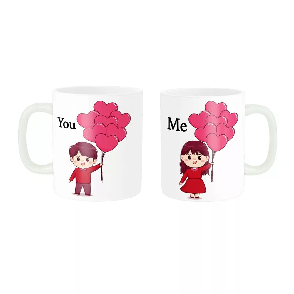 ماگ ناریکو طرح فانتزی مدل ست عاشقانه me , you کد 07 مجموعه دو عددی