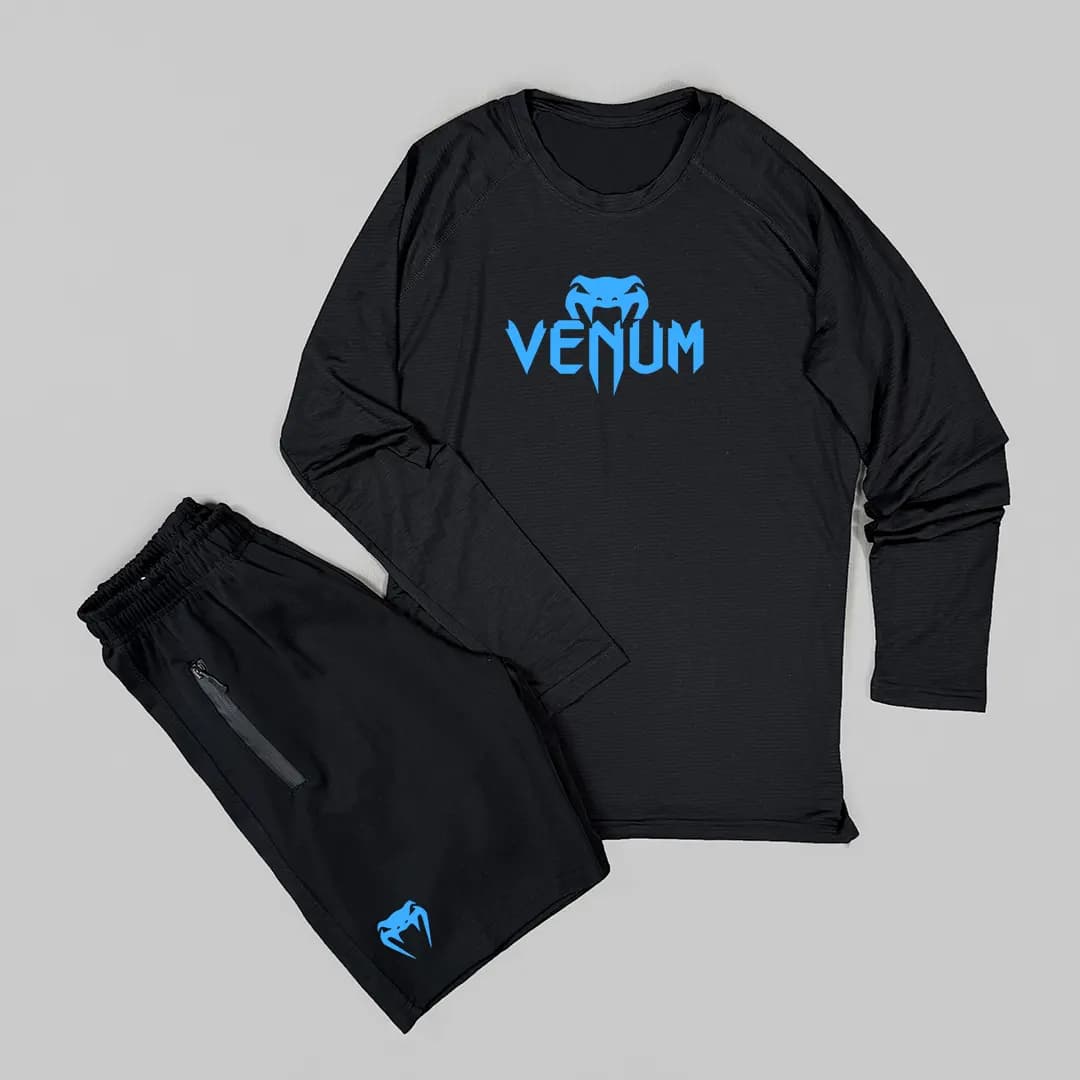 ست VENUM تیشرت آستین بلند و شلوارک ورزشی | بدنسازی کشی