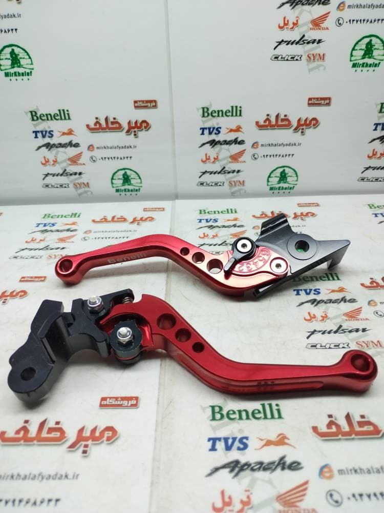 دسته (کتی) کلاچ و ترمز رنتال cnc حرفه ای اسپرت موتور بنلی 250 قدیم و 300 دوسیلندر قدیم و جدید نیوفیس و ریس قرمز