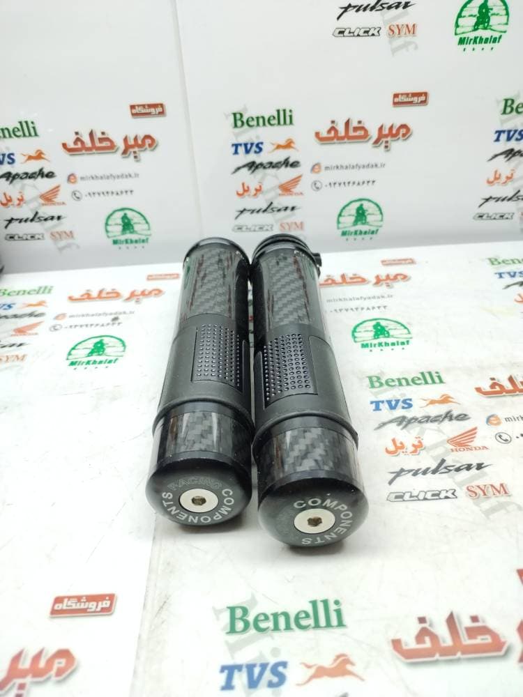 لاستیک سر دسته اسپرت رنتال ریزوما cnc انواع موتورسیکلت فول کربن مشکی