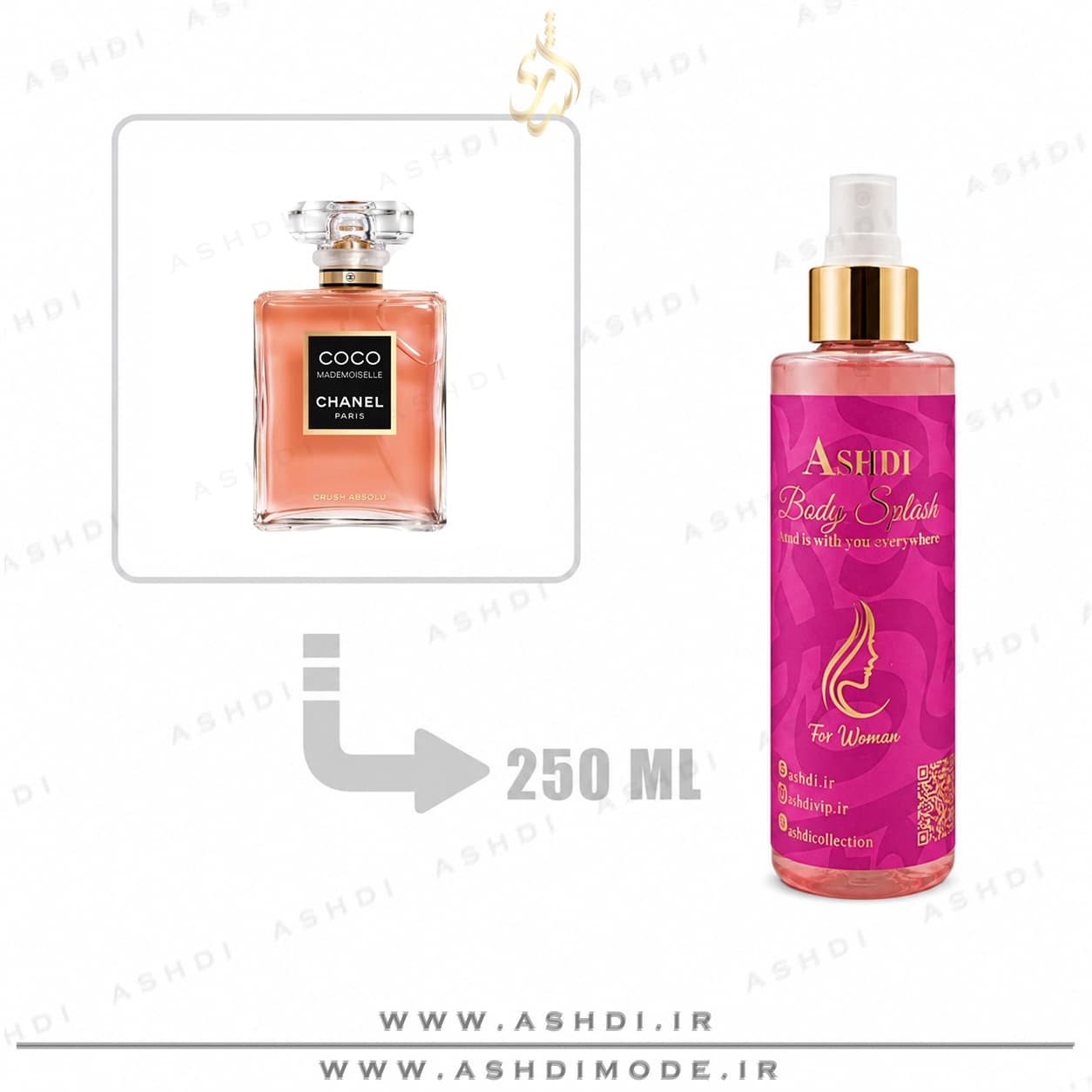 بادی اسپلش عطر شنل کوکو مادمازل کراش ابسولو زنانه اشدی | CHANEL Coco Mademoiselle Crush Absolu Body Splash ASHDI