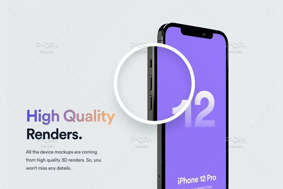 موکاپ آیفون 12 پرو لایه باز برای فتوشاپ – iPhone 12 Pro Mockups — تصویر ۲