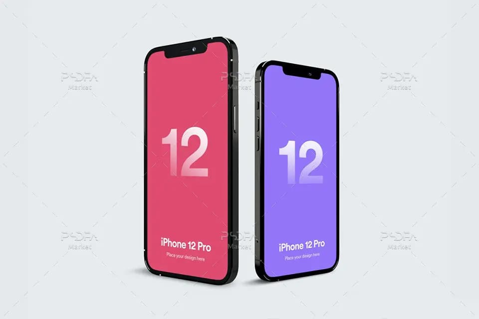 موکاپ آیفون 12 پرو لایه باز برای فتوشاپ – iPhone 12 Pro Mockups — تصویر ۳