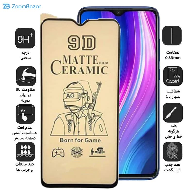 گلس سرامیکی مات اپیکوی مدل BodyGuard مناسب برای گوشی موبایل شیائومی Redmi Note 8 Pro/Redmi 9T/ Redmi 9 Power/ Redmi Note 9 4G (china)/ Poco M3 — تصویر ۳