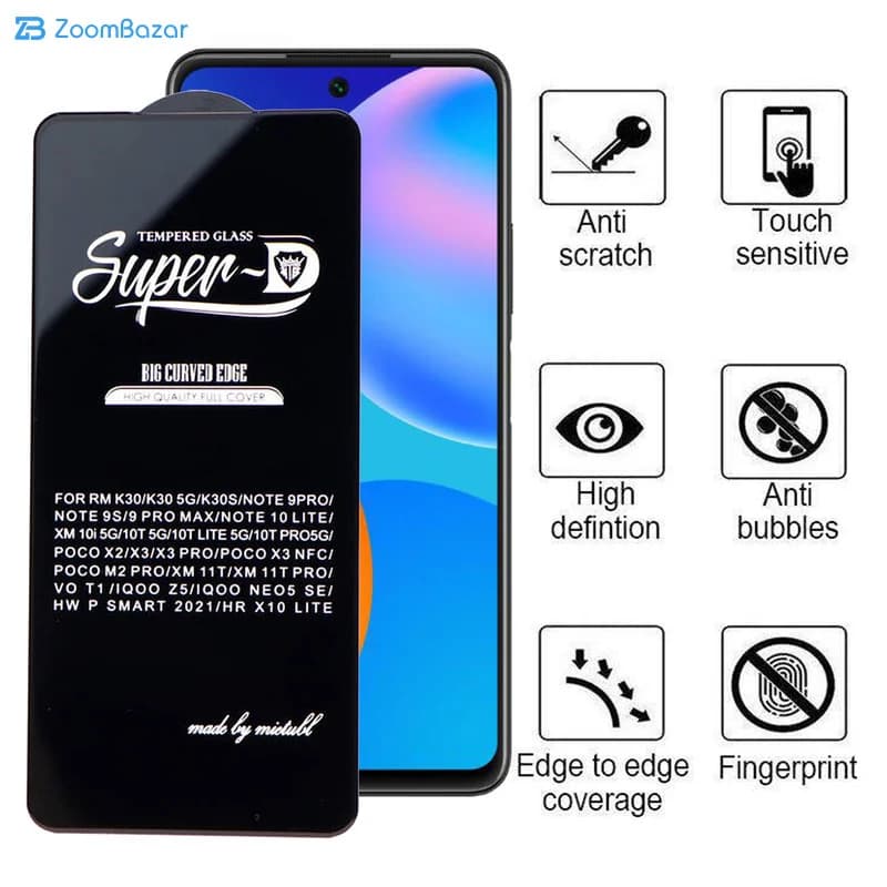گلس اپیکوی مدل Super 5D مناسب برای گوشی موبایل هوآوی P Smart 2021 / X10 Lite — تصویر ۴