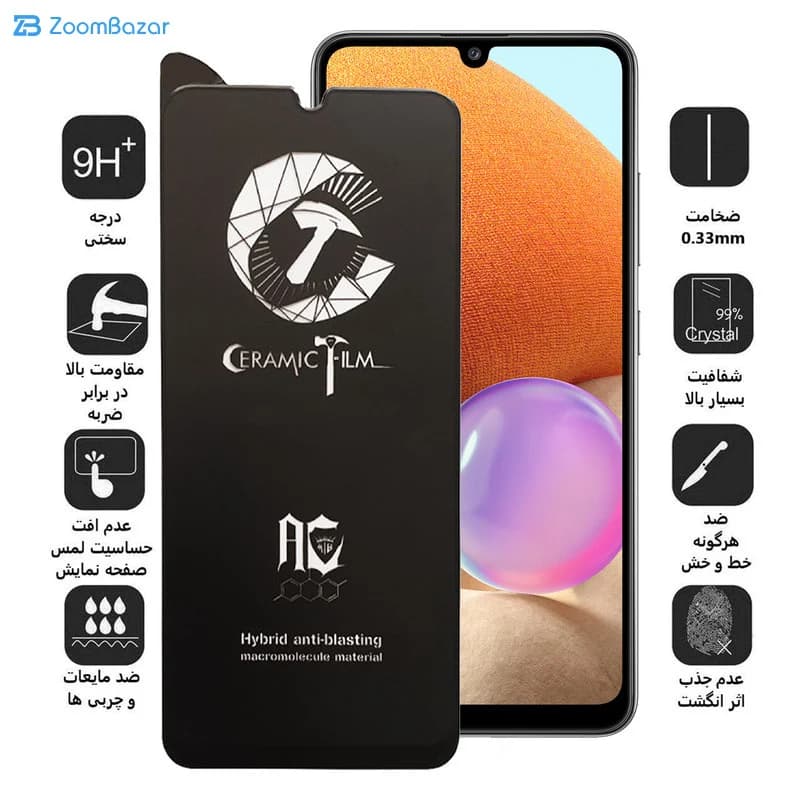 گلس سرامیکی مات اپیکوی مدل CR7-M مناسب برای گوشی موبایل سامسونگ Galaxy A32 4G — تصویر ۴