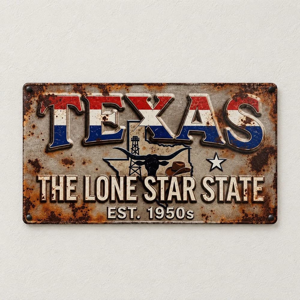 تابلو چوبی طرح texas سایز 30×15