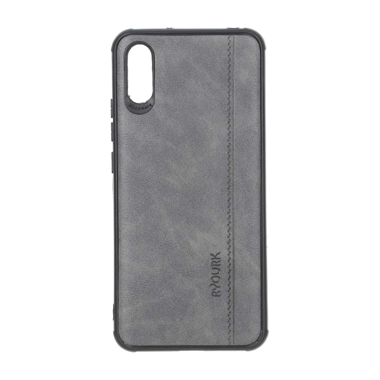 قاب طرح چرم RYOURK مدل Xiaomi Redmi 9A / Redmi 9A Sport / Redmi 9AT – خاکستری