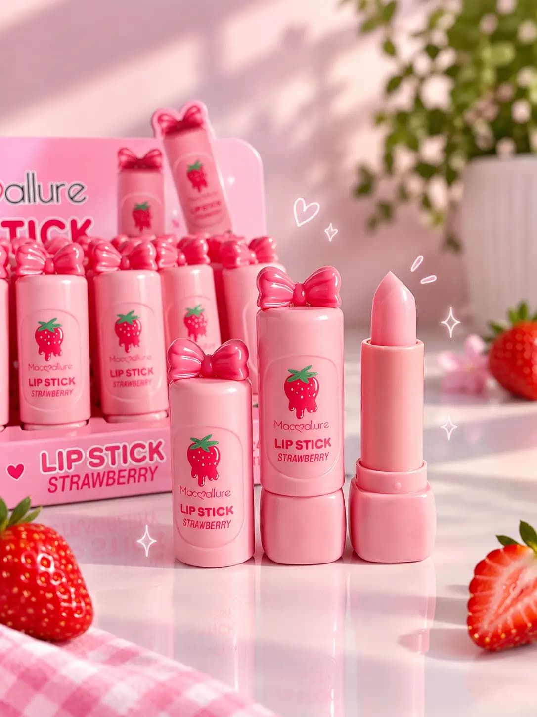 بالم لب پاپیون توت فرنگی 🍓