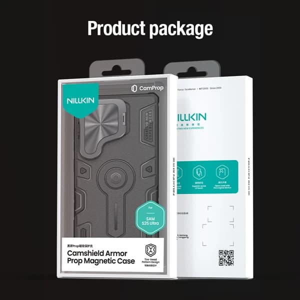 گارد ضد ضربه مگنتی کمرا استند Samsung Galaxy S25 Ultra مارک نیلکین مدل Camshield Armor Prop — تصویر ۶