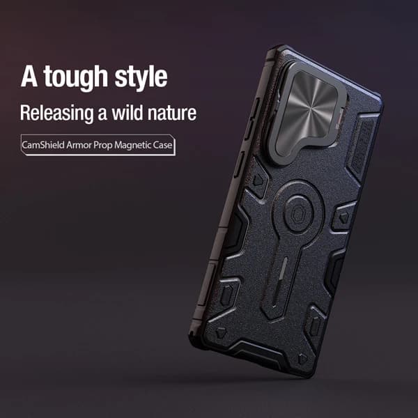 گارد ضد ضربه مگنتی کمرا استند Samsung Galaxy S25 Ultra مارک نیلکین مدل Camshield Armor Prop — تصویر ۲