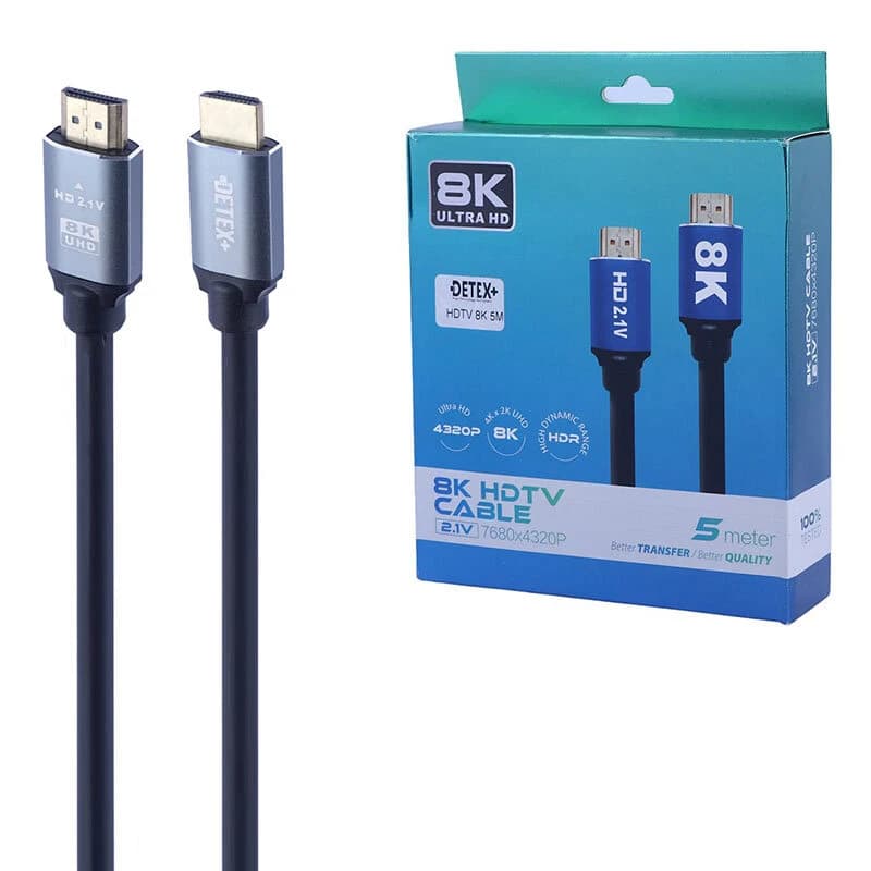 کابل HDMI 8K دیتکس پلاس +Detex طول 5 متر — تصویر ۷