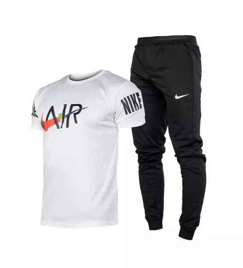 ست تیشرت و شلوار مردانه آستین کوتاه Nike ساده یقه گرد مدل 44498