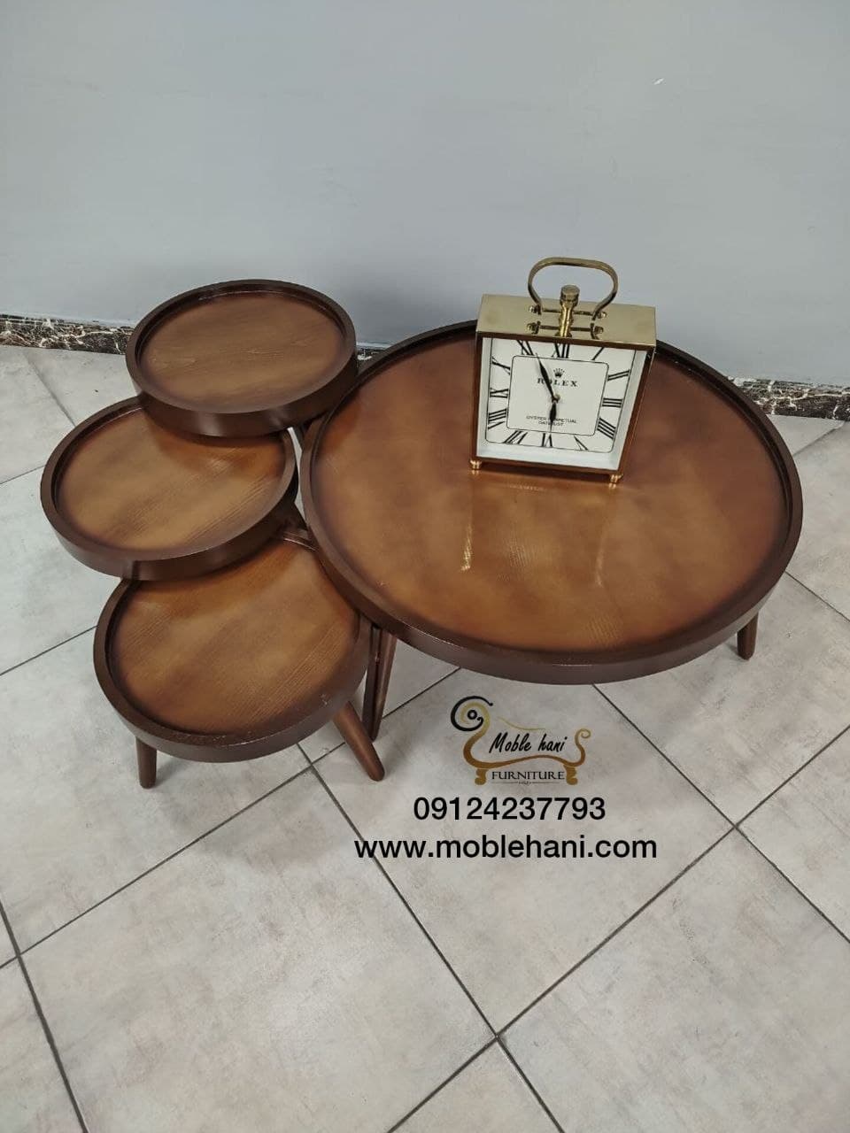 جلو مبلی و عسلی گرد لبه دار