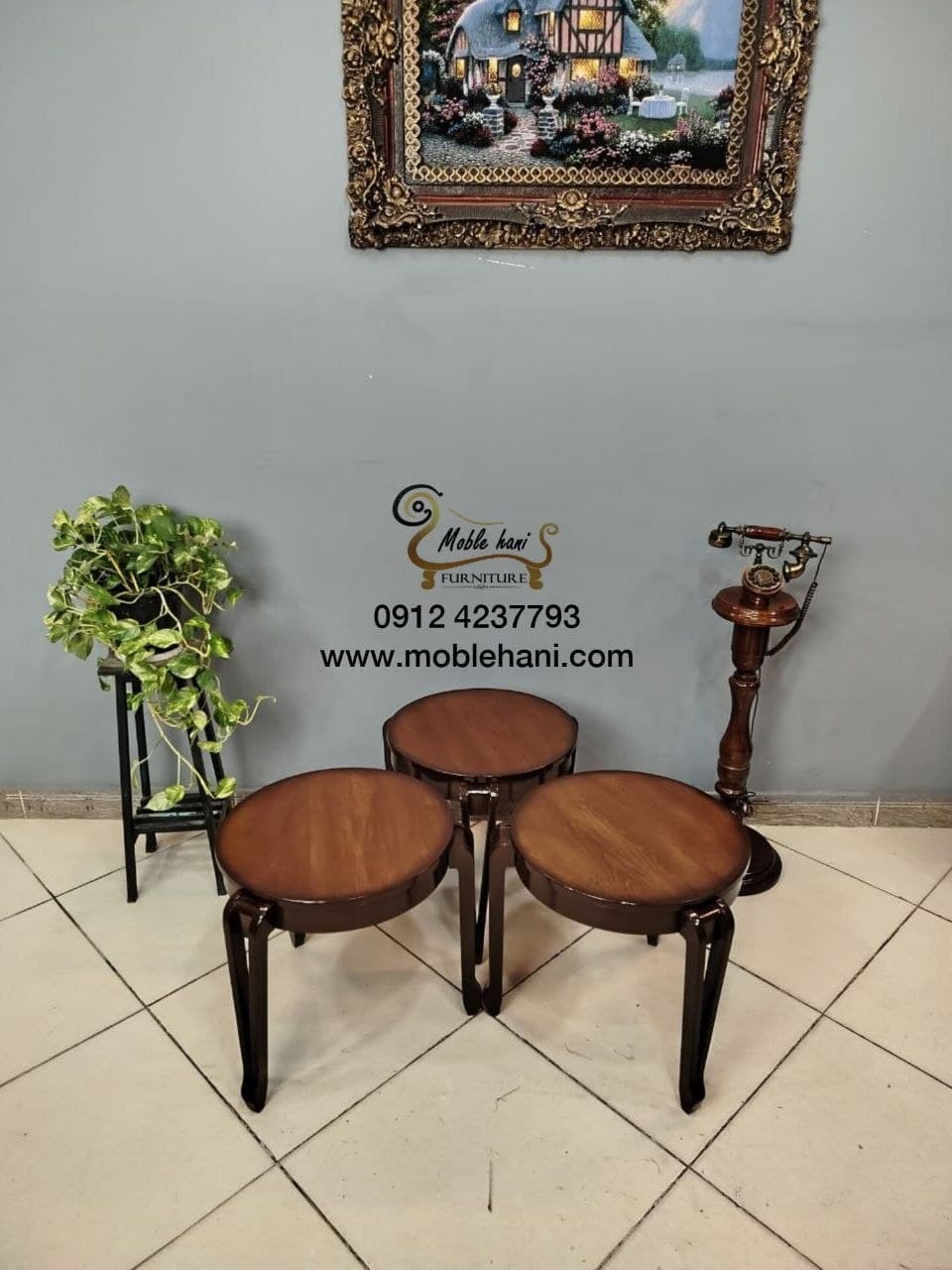 عسلی ۳ تیکه گرد کلاسیک هانی