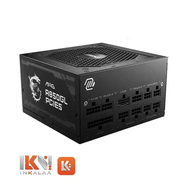 منبع تغذیه کامپیوتر استوک ام اس آی مدل MAG A850GL PCIE5 80 Plus Gold توان 850 وات — تصویر ۳