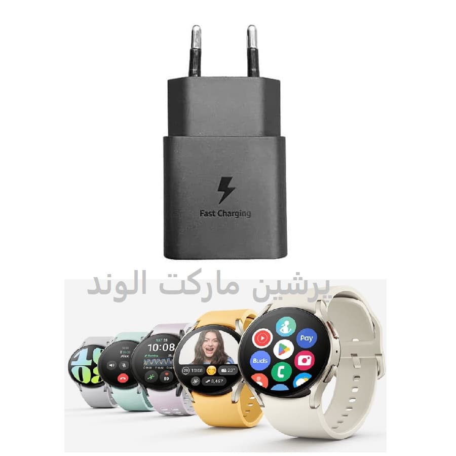 آداپتور مناسب شارژر واچ سامسونگ Galaxy Watch 7 44mm (خروجی PD تایپ سی)(اصل) + سوزن سیم‌کارت طرح مستطیل