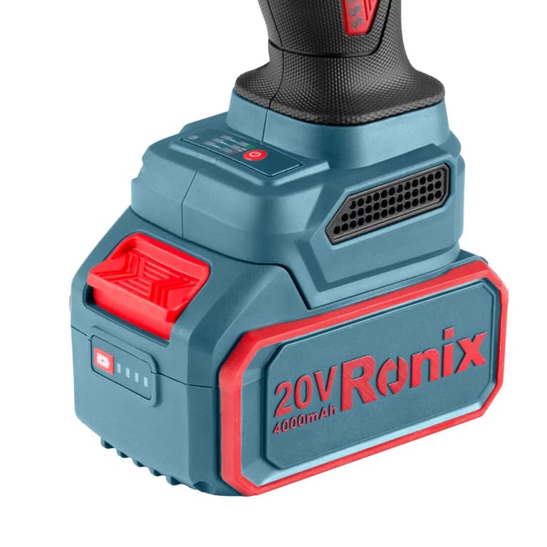 بکس ضربه ای شارژی براشلس 20 ولت رونیکس مدل RONIX 8675 با دو باتری — تصویر ۸
