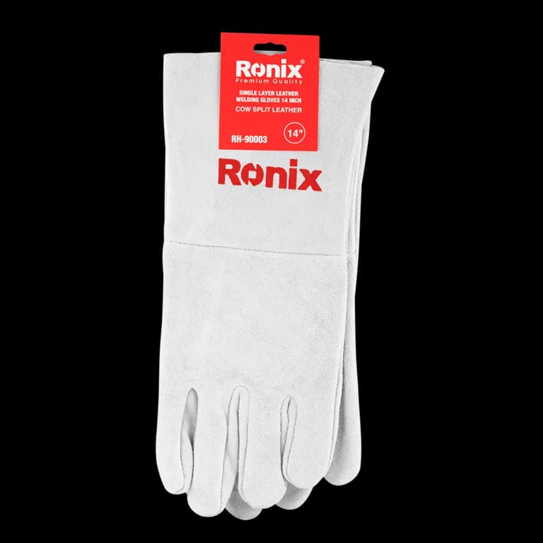دستکش جوشکاری چرمی تک لایه 14 اینچ رونیکس مدل RONIX RH-90003
