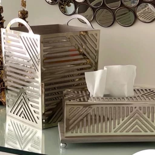ست جای دستمال و سطل زباله مثلث مبلمان اورلین مدل 976619