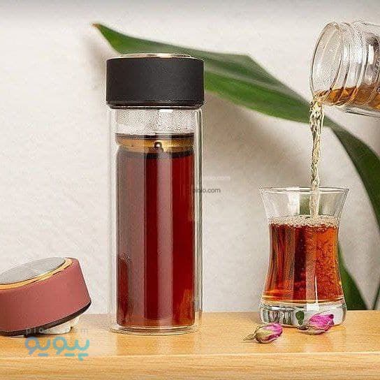 فلاسک دمنوش پیرکس دوجداره