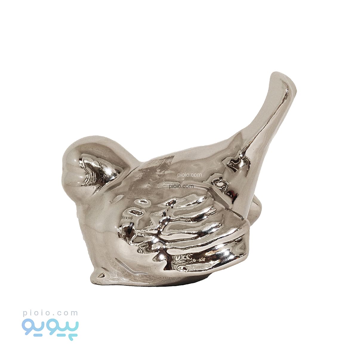 دکوری پرنده نقره ای سرامیکی آبکاری PVD