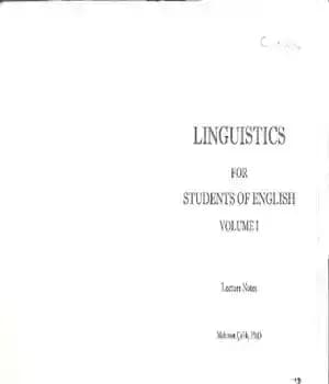 دانلود کتاب Linguistics for Students of English: Lecture Notes