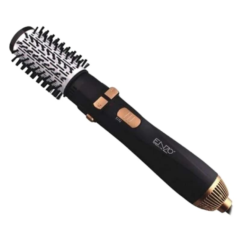 سشوار برسدار چرخشی حرفهای انزو مدل EN-746، موتور AC با توان مصرفی 6600 وات، دارای قابلیت باد سرد، با حالت صافکننده و حجمدهنده، وزن 400 گرم، تنظیم حرارت 2 حالته و کنترل سرعت 2 حالته، به همراه سری ب