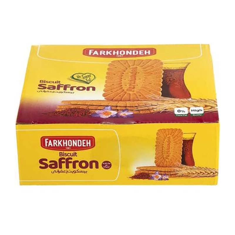 بیسکویت پذیرایی زعفرانی 450گ فرخنده