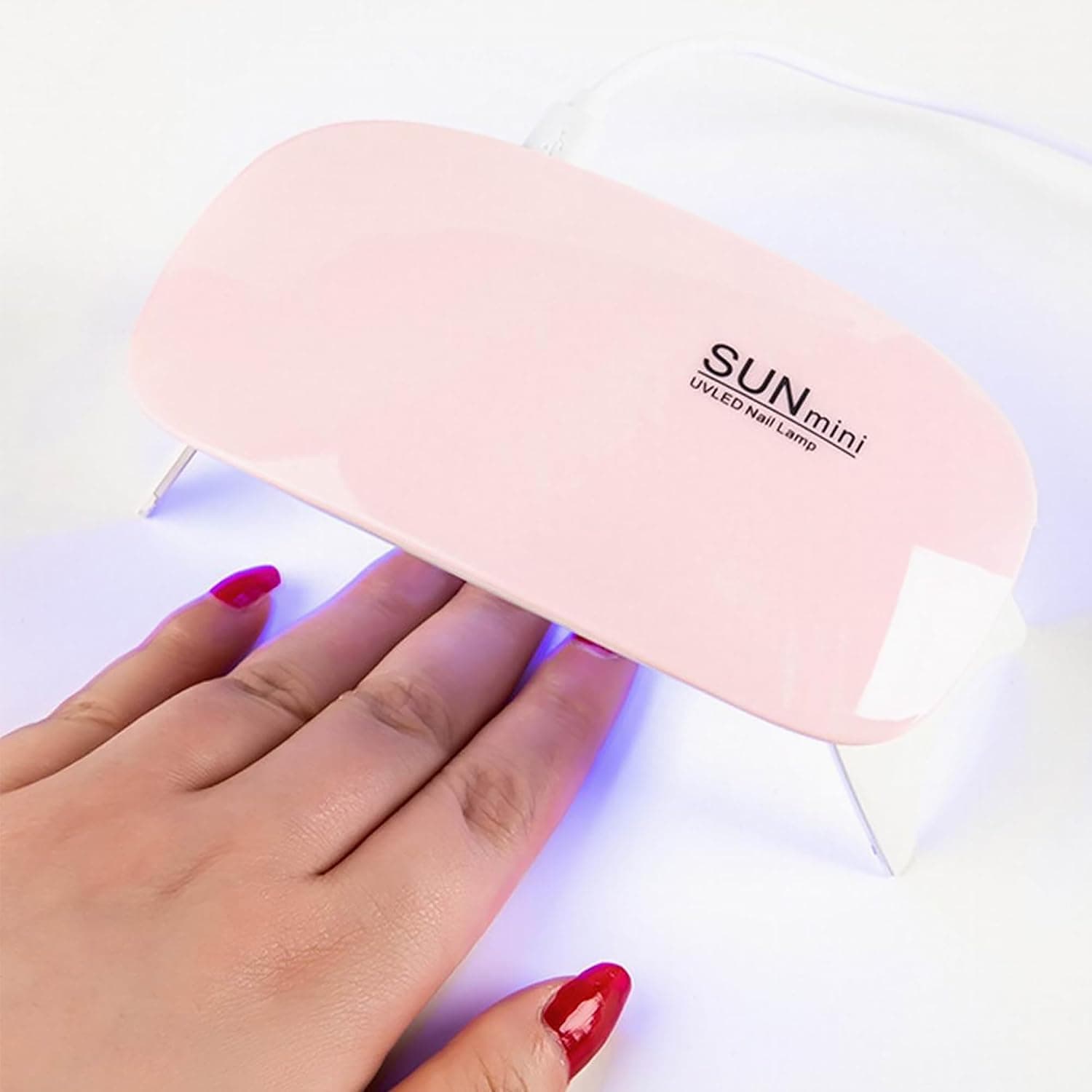 لاک خشککن سان مینی UV LED توان ۶ وات | Portable SUN Mini 6W UV LED Nail Dryer Lamp White