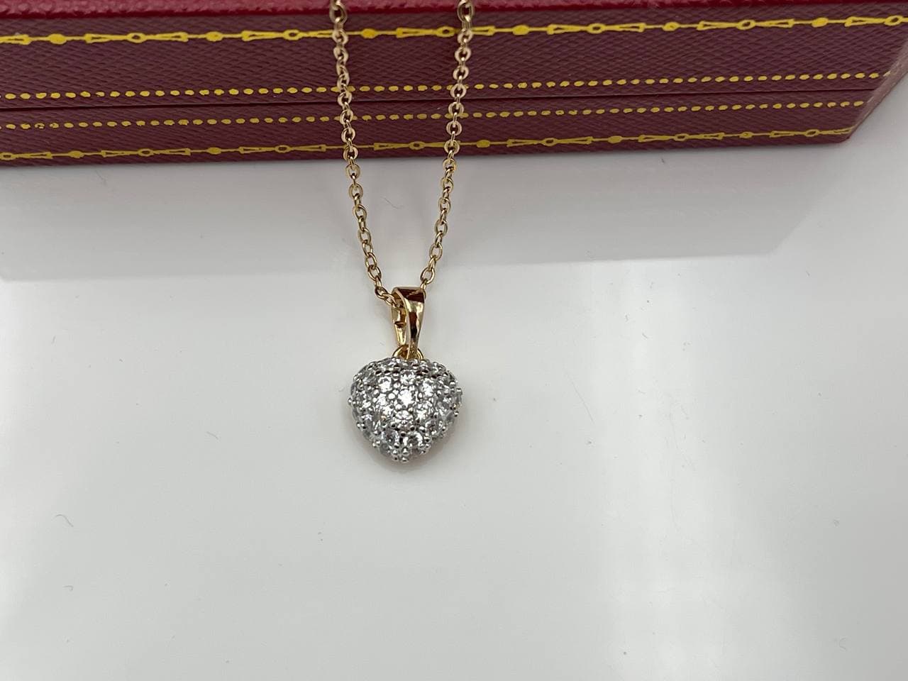 گردنبند قلب فول نگین ژوپینگ