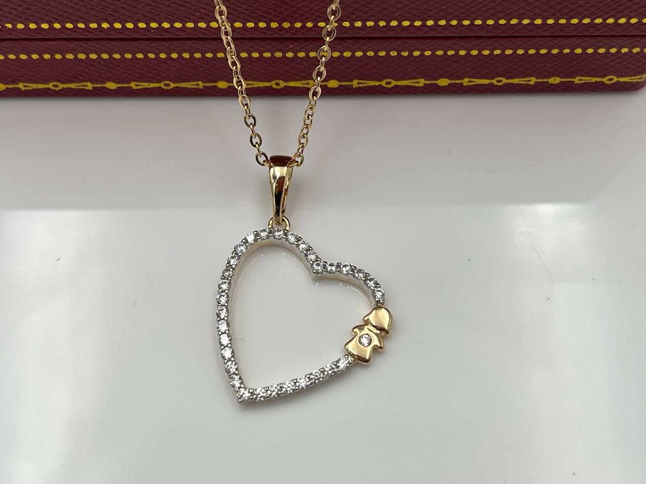 گردنبند قلب ژوپینگ نگین کاری