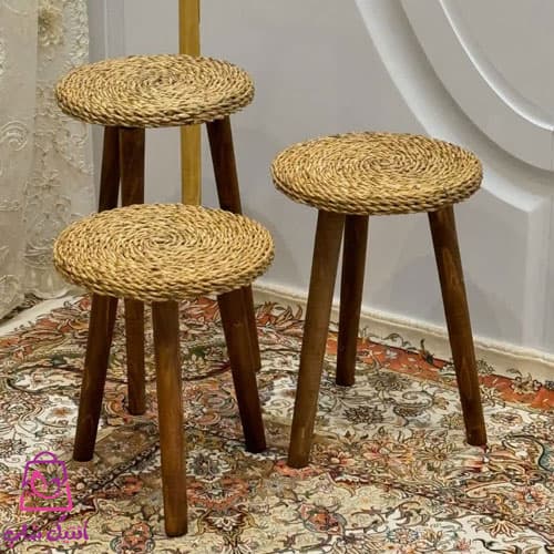 پایه گلدان حصیری سه سایز