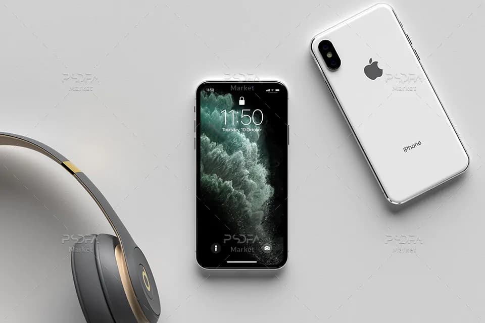 موکاپ iPhone X اپل به صورت لایه باز برای فتوشاپ
