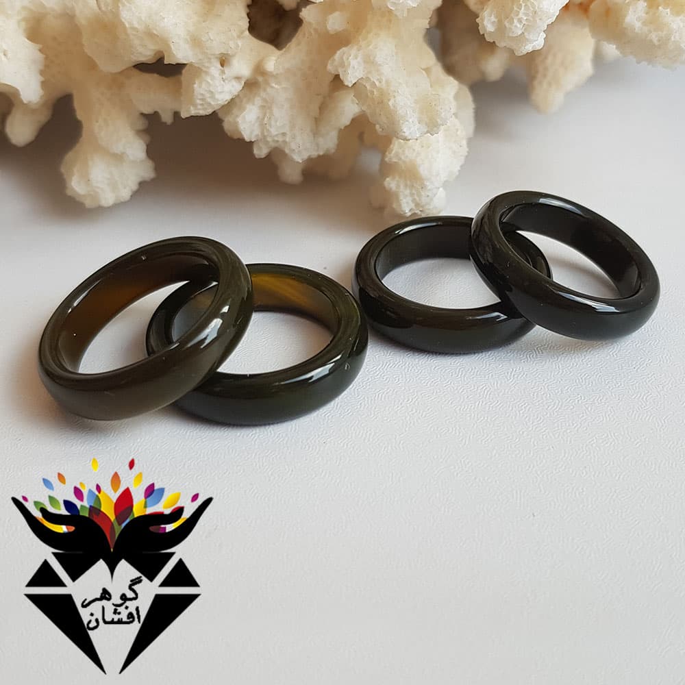 حلقه عقیق سبز اصل یشمی R3144