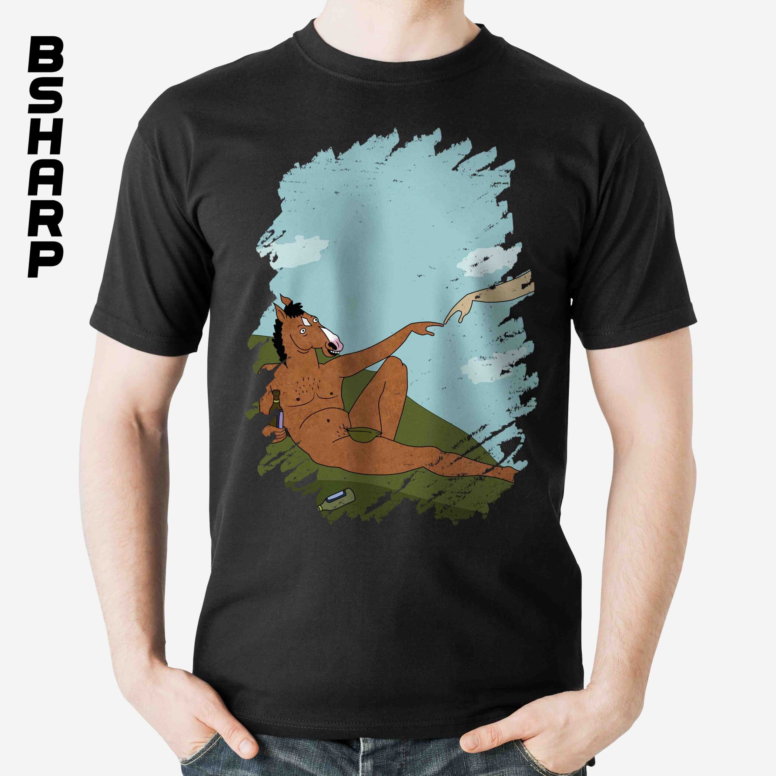 تیشرت Bojack Horseman طرح Creation of Adam