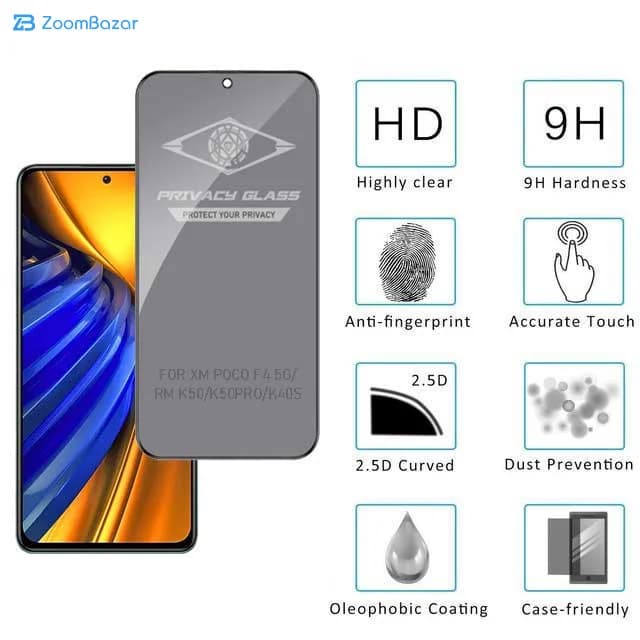 گلس پرایوسی اپیکوی مدل PvSight مناسب برای گوشی موبایل شیائومی Poco F4 5G/ Redmi K50/ Redmi K50 Pro/ Redmi K40s — تصویر ۴