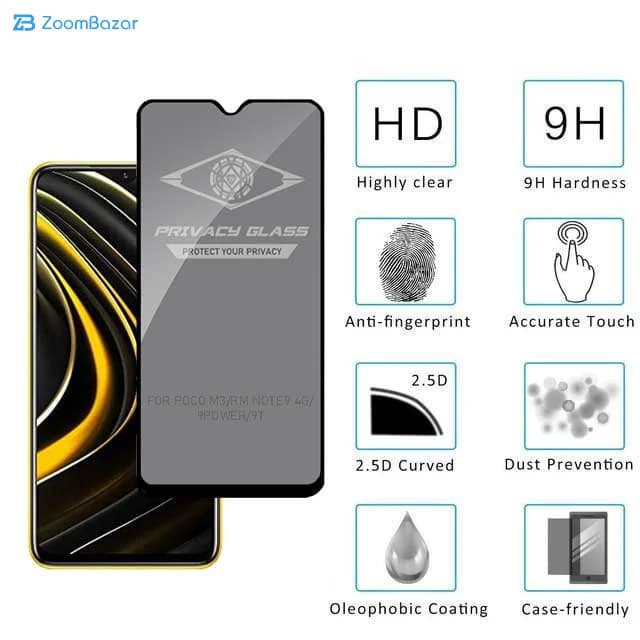 گلس پرایوسی اپیکوی مدل PvSight مناسب برای گوشی موبایل شیائومی Poco M3/ Redmi Note 9 4G/ Redmi Note 9 Power/ Redmi Note 9T — تصویر ۴
