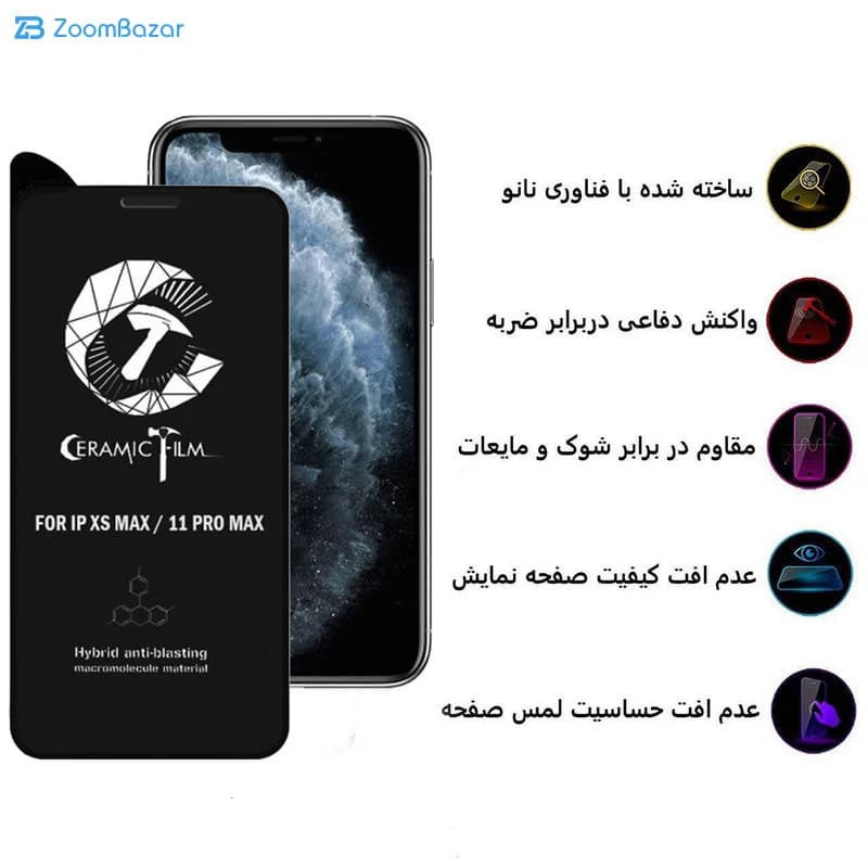 گلس سرامیکی اپیکوی مدل Crm مناسب برای گوشی موبایل اپل iPhone 11 Pro Max / XS Max — تصویر ۸
