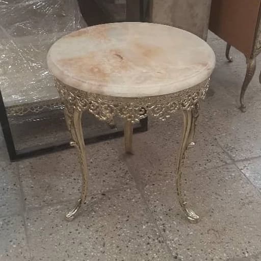 3 پایه میز عسلی گل میز برنز سنگ مرمر درجه یک برنجی کامنا مدل 13153443