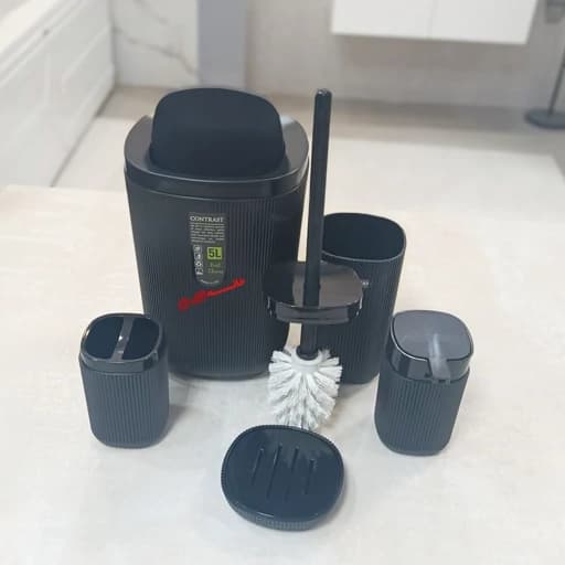 ست سرویس بهداشتی 5پارچه کنتراست مدل 7900رنگ مشکی کامنا مدل 13145145