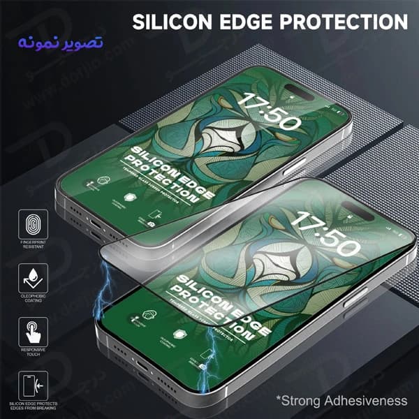 گلس شیشه ای شفاف دور سیلیکونی iPhone 14 برند LITO — تصویر ۶