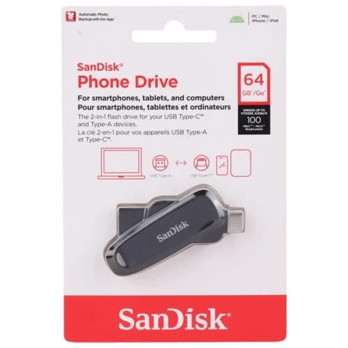 فلش 64 گیگ سن دیسک SanDisk Phone Drive OTG Type-C USB3.2 — تصویر ۲