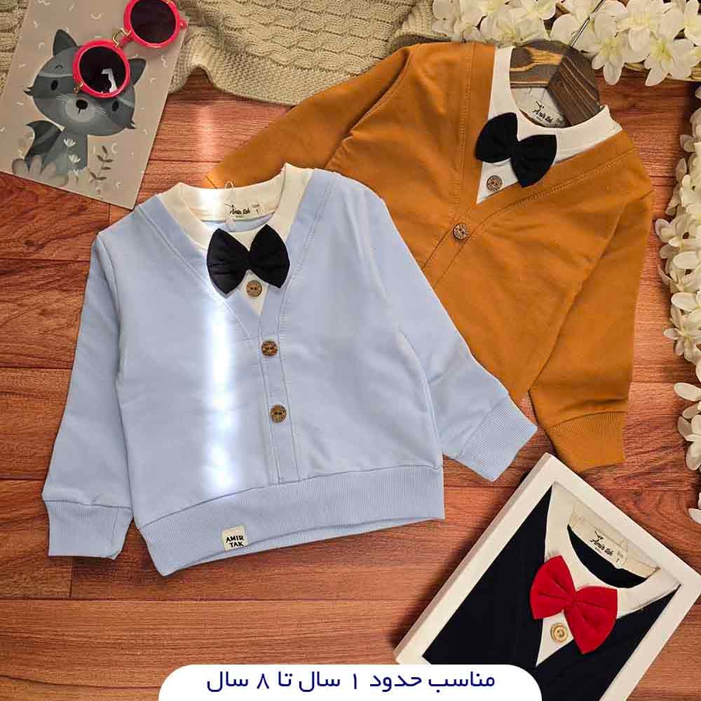 بلوز تک پسرانه پاپیون دار