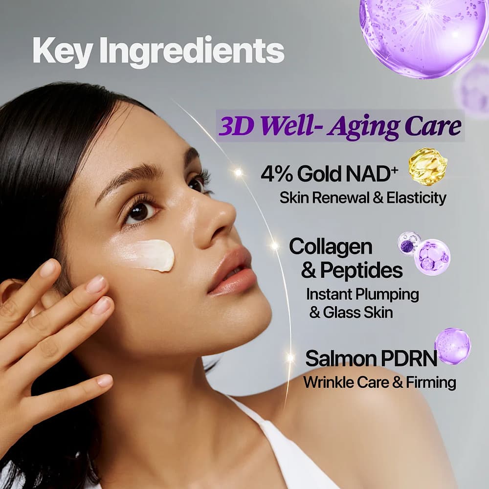 کرم سفت کننده و لیفتینگ پوست نامبوزین شماره ۹ مدل NAD+ Gold 3D — تصویر ۲