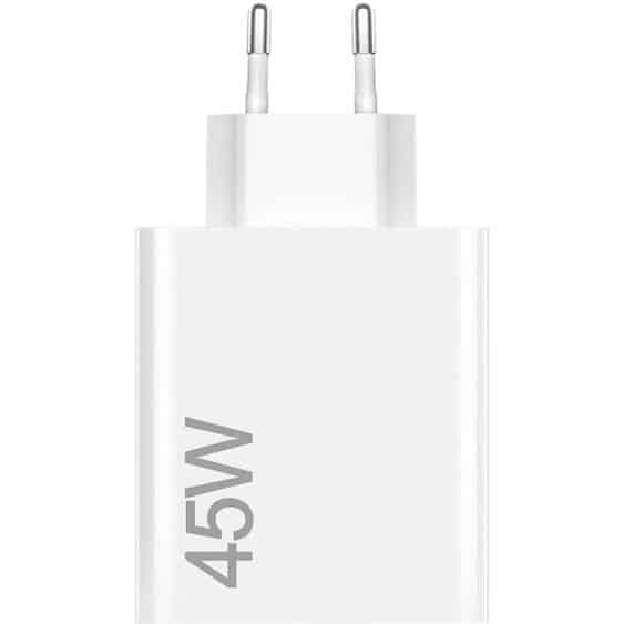 شارژر دیواری شیائومی MDY-17-EF ظرفیت ۴۵ وات اصل + سوزن سیم‌کارت طرح مستطیل